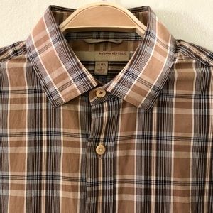 BR Heritage Neutral Plaid Button Down